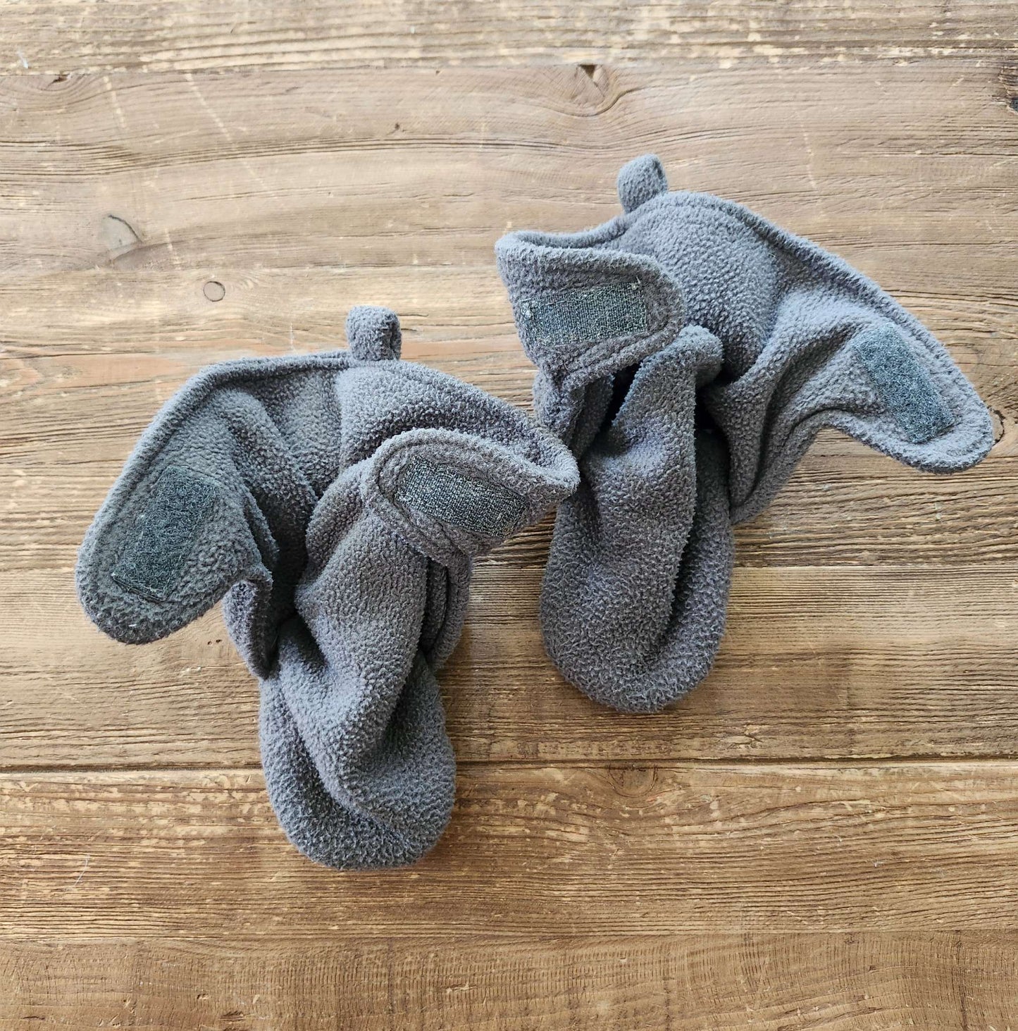 Fleece booties, XL (18-24M), grey