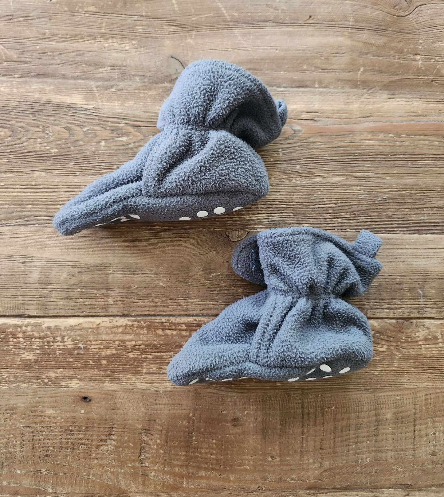 Fleece booties, XL (18-24M), grey