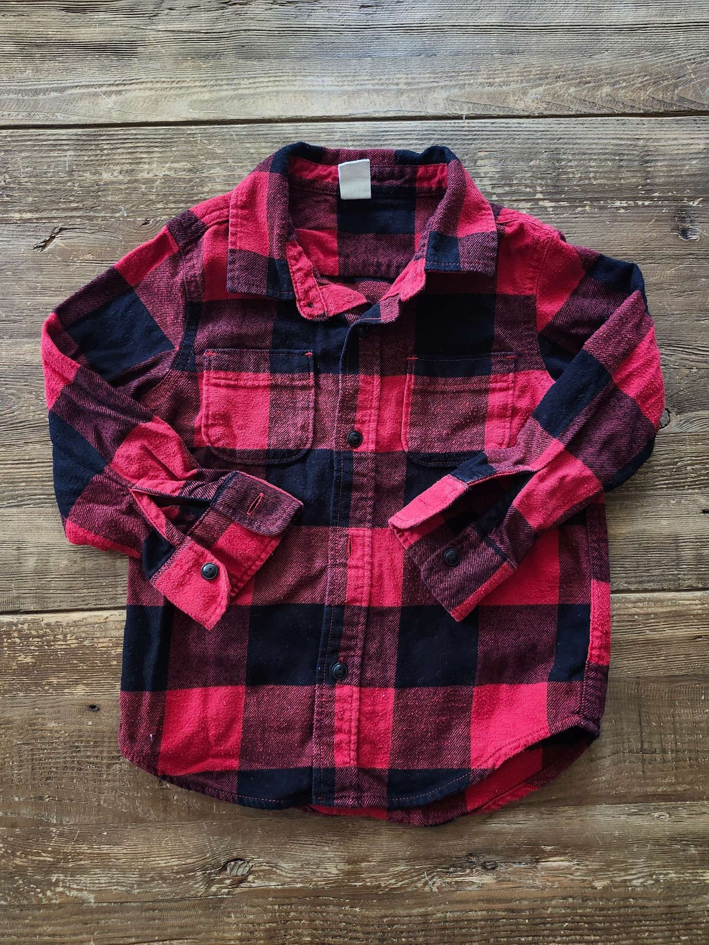 Gap buffalo plaid button up shirt, 3T, Kids 3T