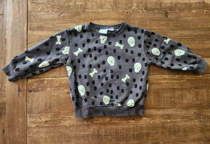 Zara skeleton sweatshirt, 2-3T, EUC, Kids 2T