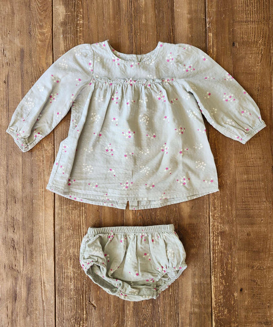 Zara floral dress with bloomers, 6-9M, EUC, Kids 9 Month (6-9M)