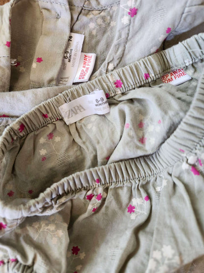 Zara floral dress with bloomers, 6-9M, EUC, Kids 9 Month (6-9M)