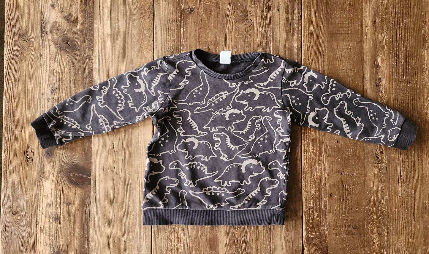 H&M grey dino shirt, 4T, EUC, Kids 4/4T