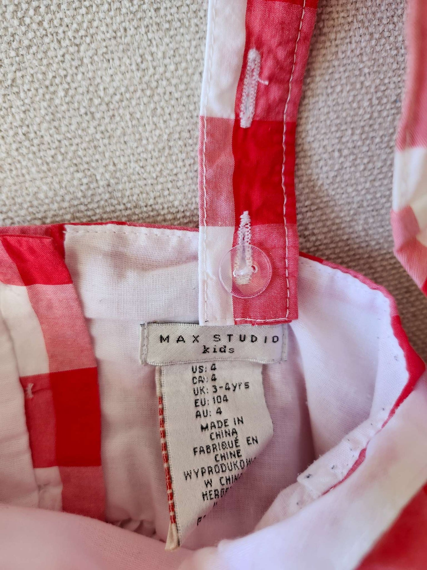 Max Studio red gingham dress, 4T, Kids 4/4T