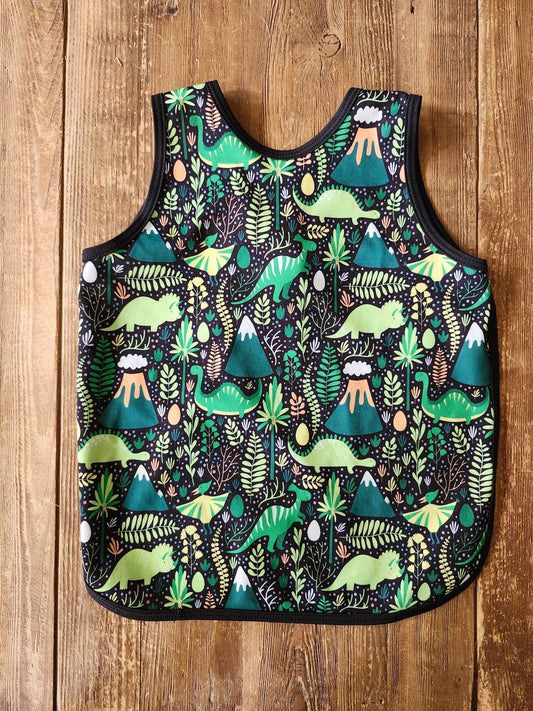 Baby Bapron, dinosaur smock bib, 6M-3T