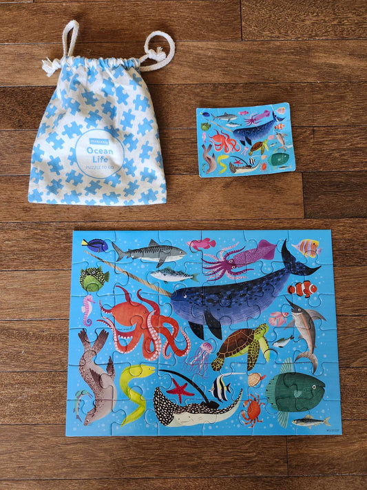 Mudpuppy Ocean Life Puzzle To Go, 36 pieces