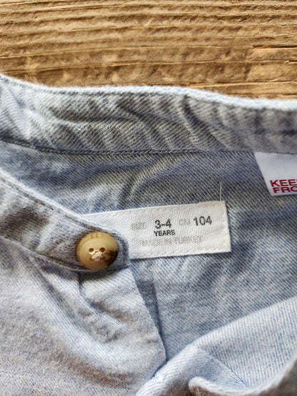 Zara kids flannel button up shirt, 3-4T, blue, like new, Kids 3T