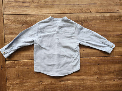 Zara kids flannel button up shirt, 3-4T, blue, like new, Kids 3T