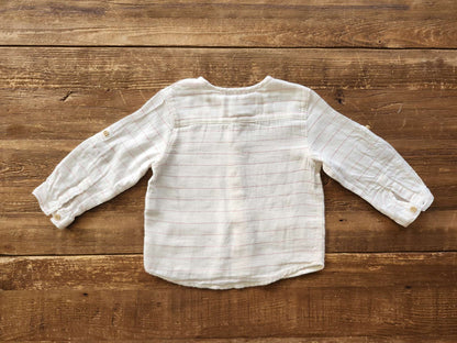 Zara baby strip button up shirt, 9-12M, like new, Kids 12 Month (9-12M)