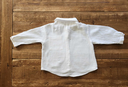 Zara white muslin button up shirt, 18-24M, Kids 24 Month (18-24M)