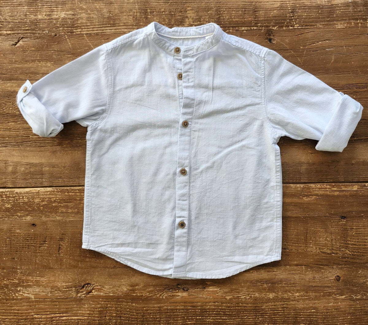 Zara, light blue button up shirt, 3-4T, like new, Kids 3T