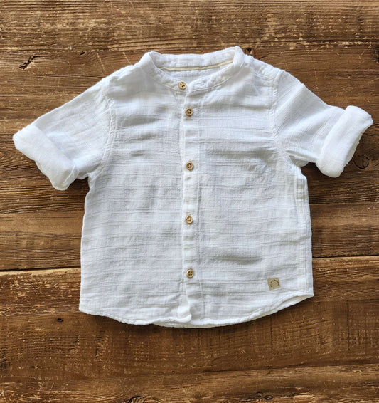 Zara baby, white button up shirt, 9-12M, like new, Kids 12 Month (9-12M)