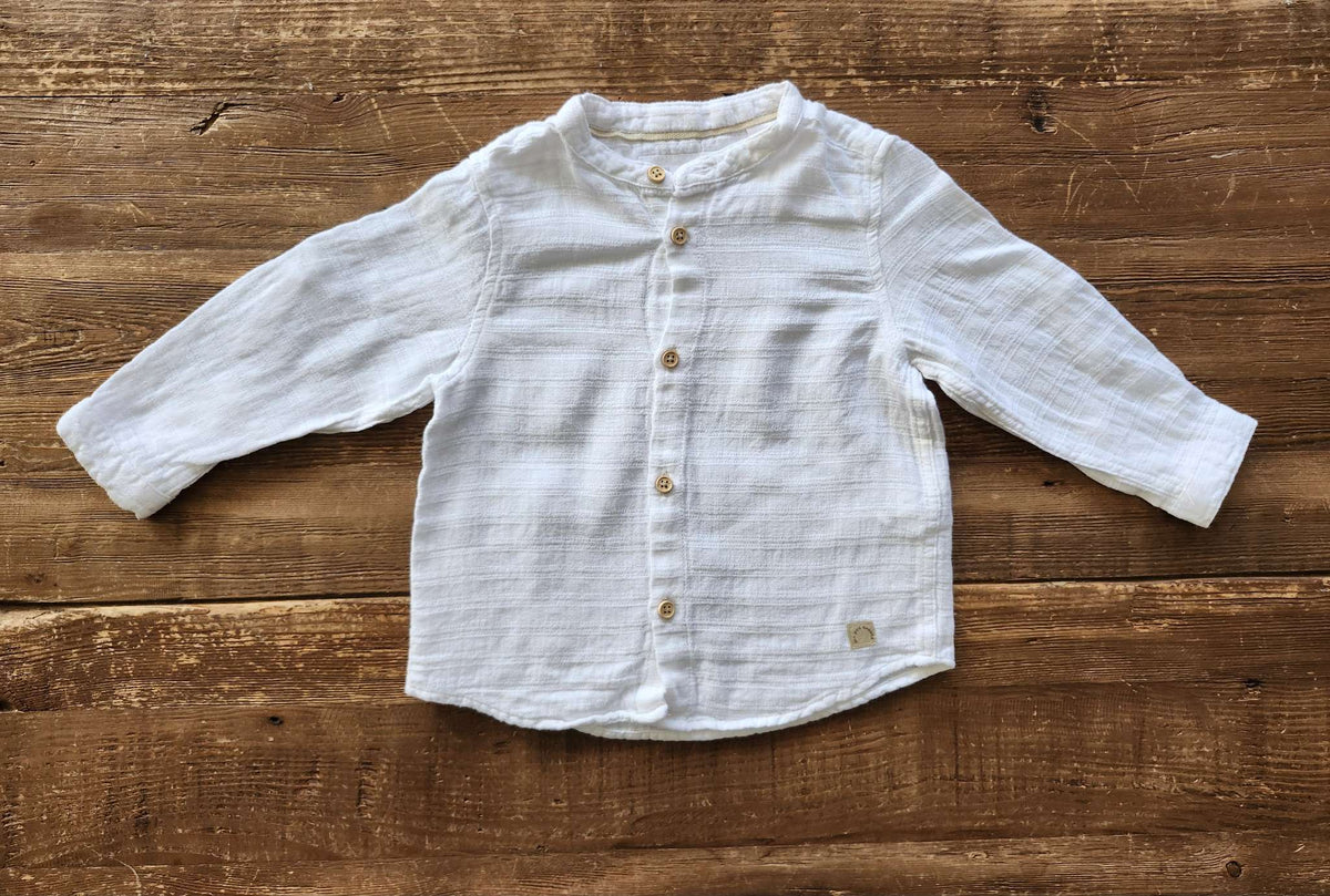 Zara baby, white button up shirt, 9-12M, like new, Kids 12 Month (9-12M)