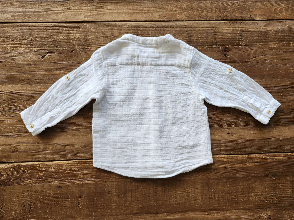 Zara baby, white button up shirt, 9-12M, like new, Kids 12 Month (9-12M)