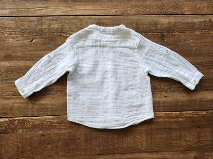 Zara baby, white button up shirt, 9-12M, like new, Kids 12 Month (9-12M)