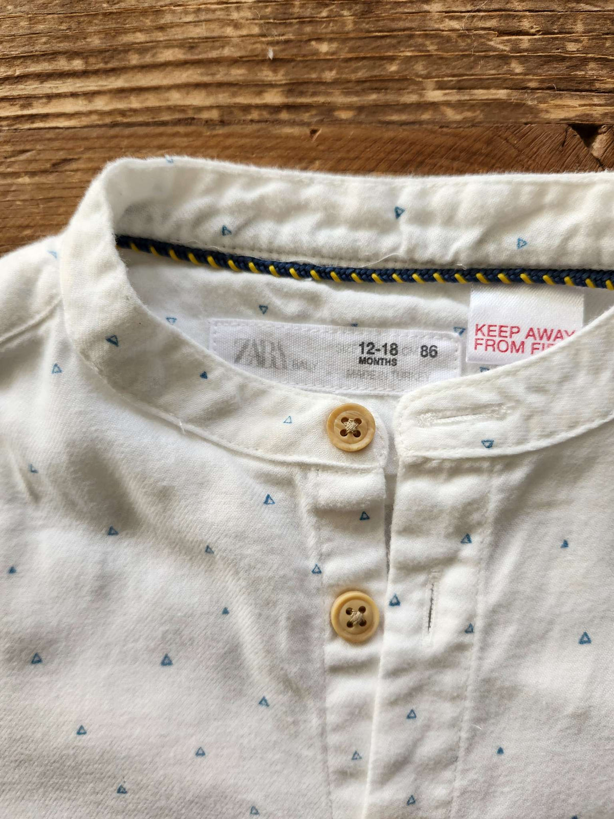Zara flannel triangles shirt, 12-18M, like new , Kids 18 Month (12-18M)