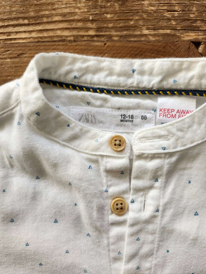 Zara flannel triangles shirt, 12-18M, like new , Kids 18 Month (12-18M)