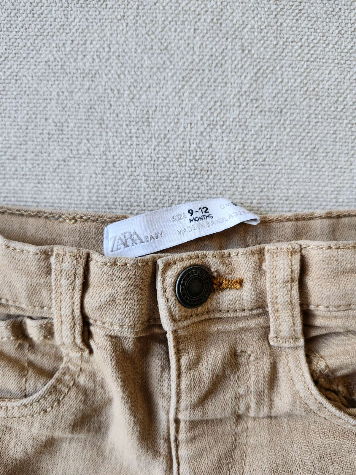 Zara jeans, khaki, 9-12M, Kids 12 Month (9-12M)