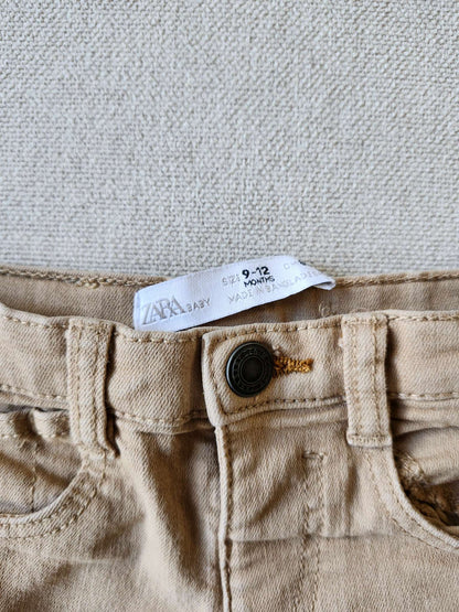 Zara jeans, khaki, 9-12M, Kids 12 Month (9-12M)