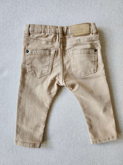 Zara jeans, khaki, 9-12M, Kids 12 Month (9-12M)