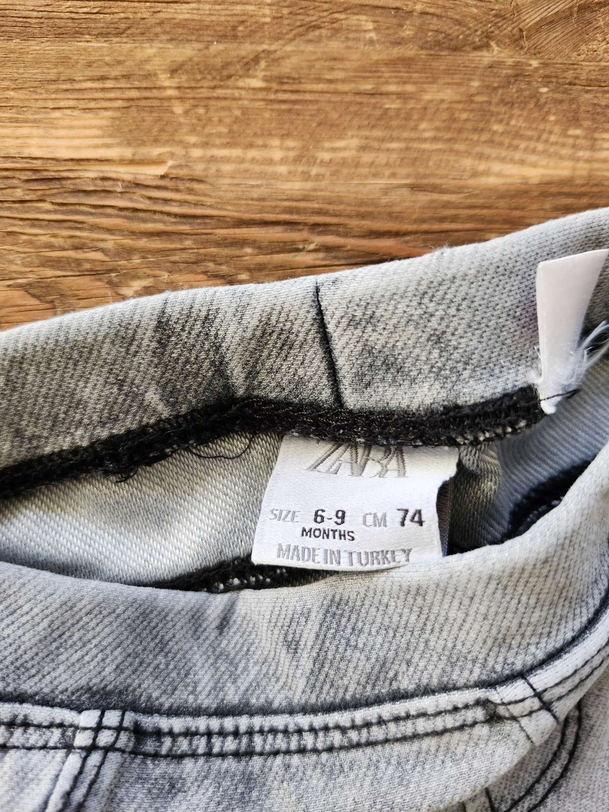 Zara baby jeggings, grey, 6-9M, Kids 9 Month (6-9M)