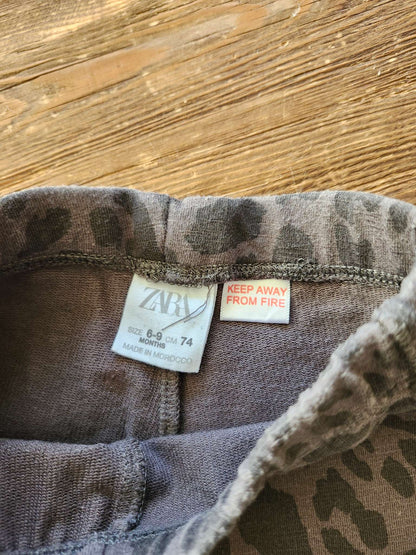 Zara baby animal print leggings, 6-9M, Kids 9 Month (6-9M)
