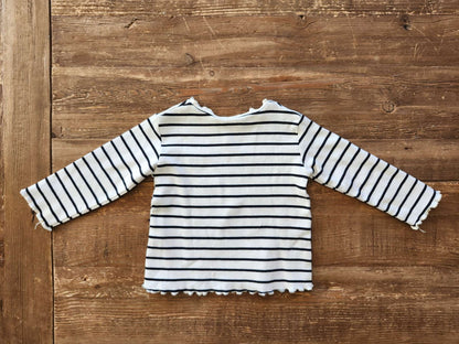 Zara baby stripe frill top, 9-12M, like new, Kids 12 Month (9-12M)