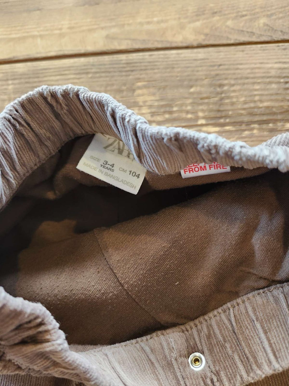 Zara lined corduroy pants, 3-4T, Kids 3T