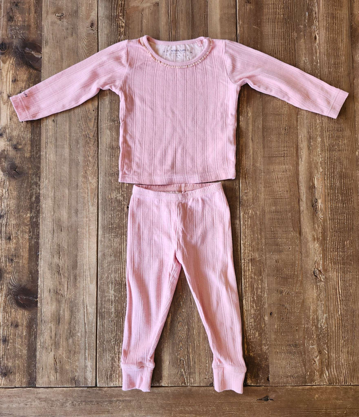 MINI A TURE organic cotton pajamas, pink, 2T, Kids 2T
