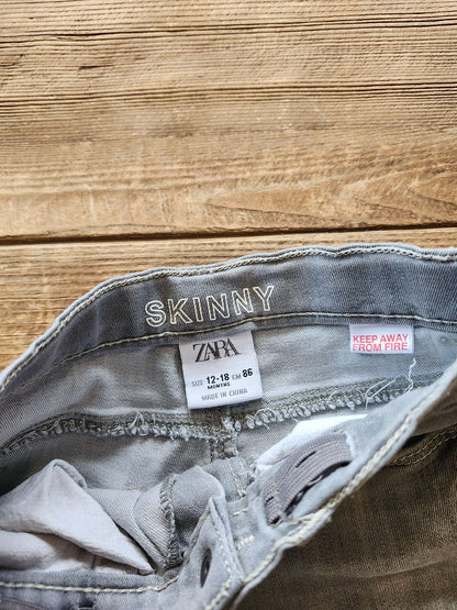 Zara skinny jeans, grey, 12-18M, like new, Kids 18 Month (12-18M)
