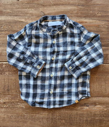 Zara flannel check shirt, 12-18M, like new, Kids 18 Month (12-18M)