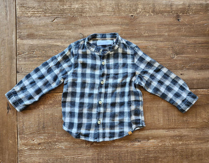 Zara flannel check shirt, 12-18M, like new, Kids 18 Month (12-18M)