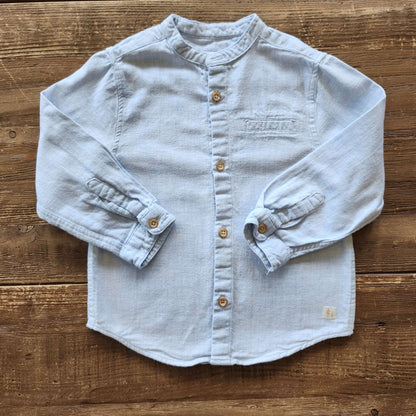 Zara button up shirt, light blue, 2-3T, like new, Kids 2T