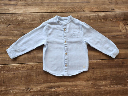 Zara button up shirt, light blue, 2-3T, like new, Kids 2T