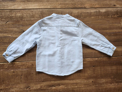 Zara button up shirt, light blue, 2-3T, like new, Kids 2T