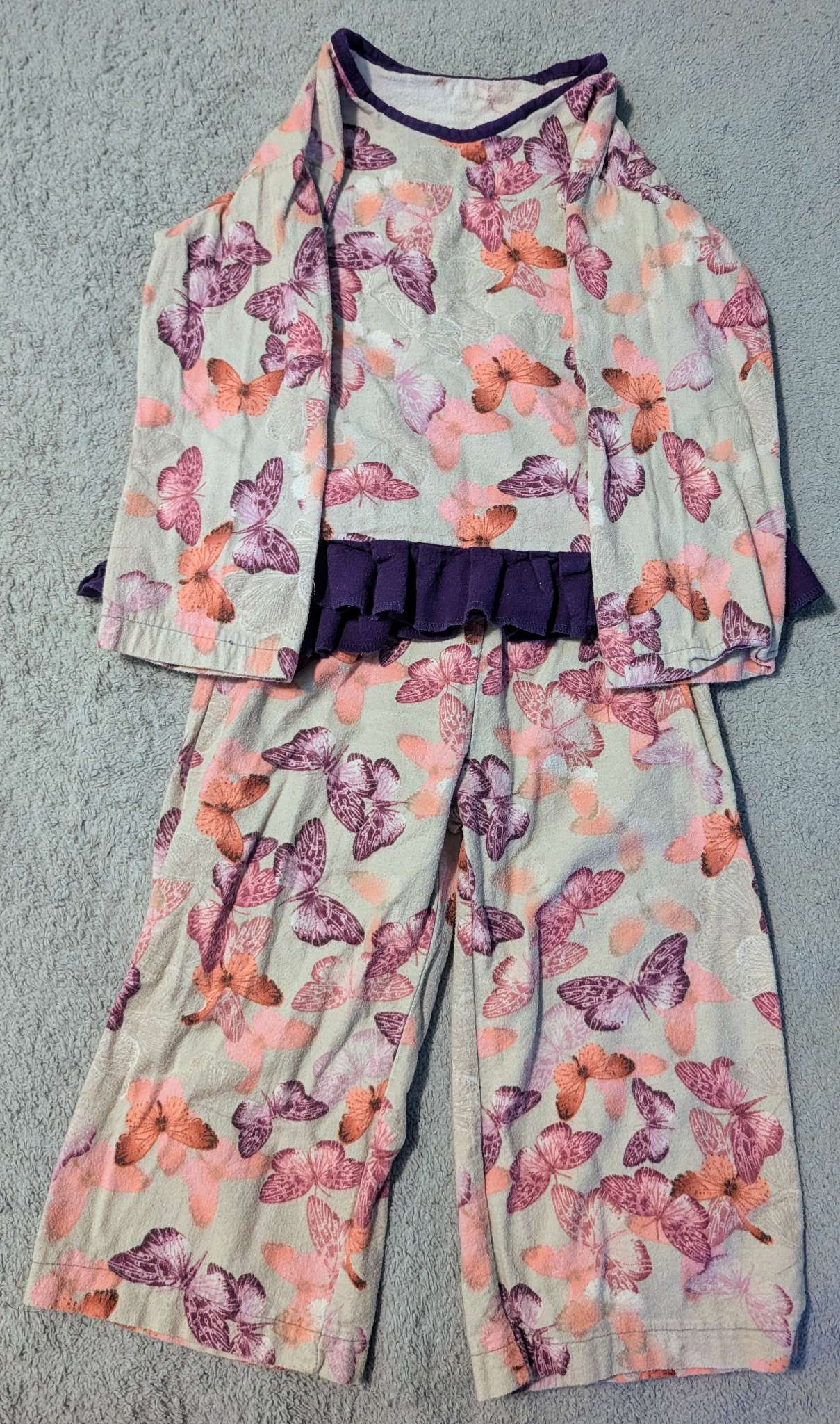 Girls 2-piece butterfly pajama set 3T, Kids 3T