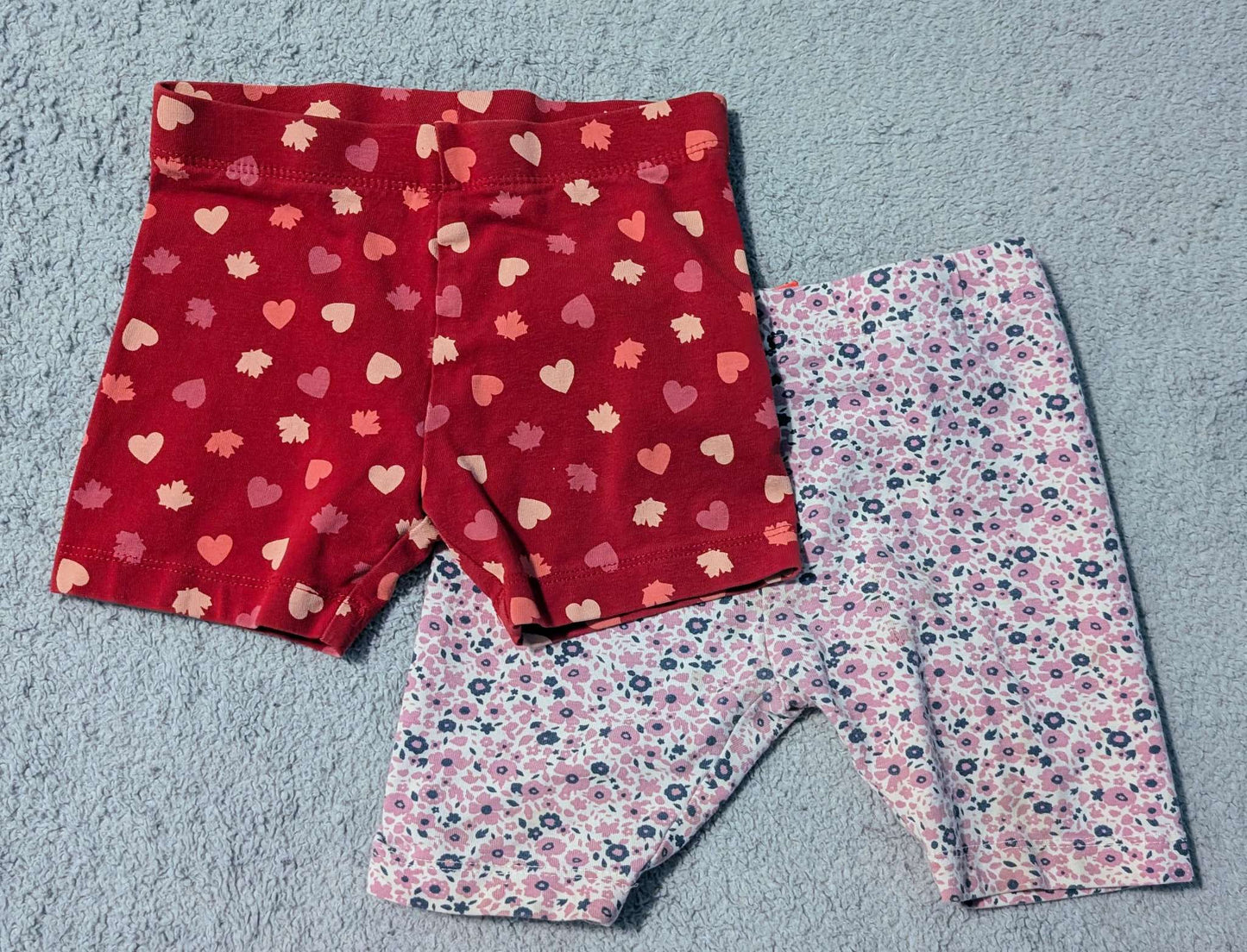 Girls 3T Shorts - Cdn Hearts & Floral, Kids 3T