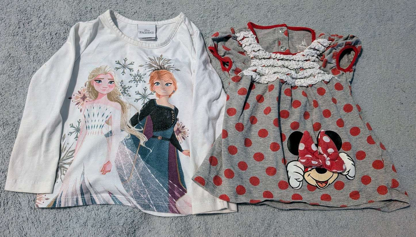 Disney 3T Shirts (Frozen, Minnie) - 2 pcs, Kids 3T