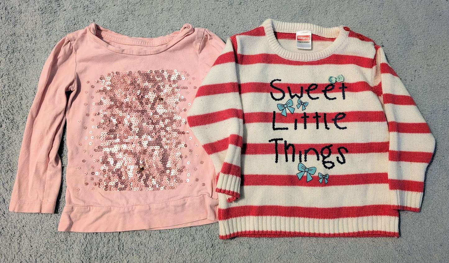 Girls long sleeved shirts (2-3T) 2pcs, Kids 2T