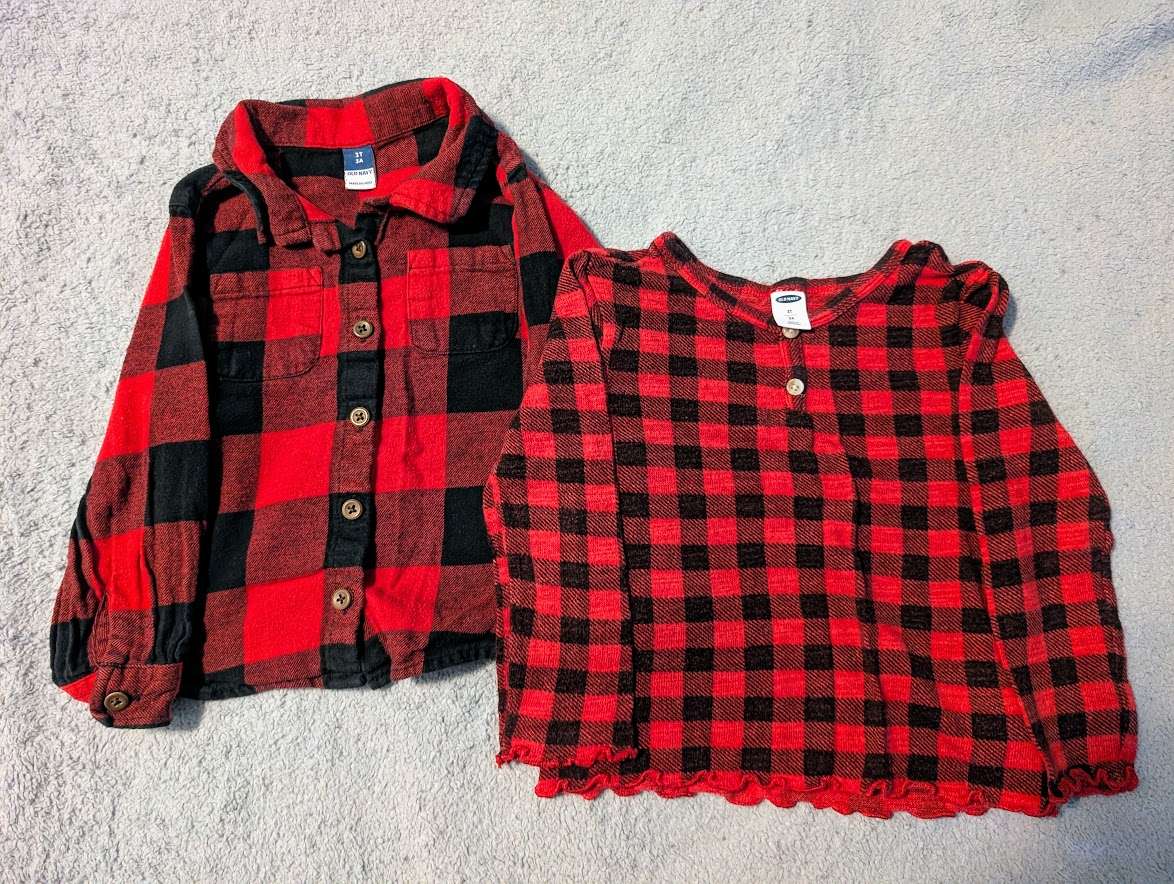 Old Navy Plaid Shirts 3T 2Pcs, Kids 3T