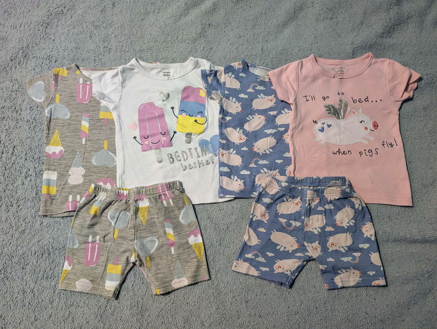 3-Piece Pajama Sets: Icecream Besties & When Pigs Fly, Kids 3T
