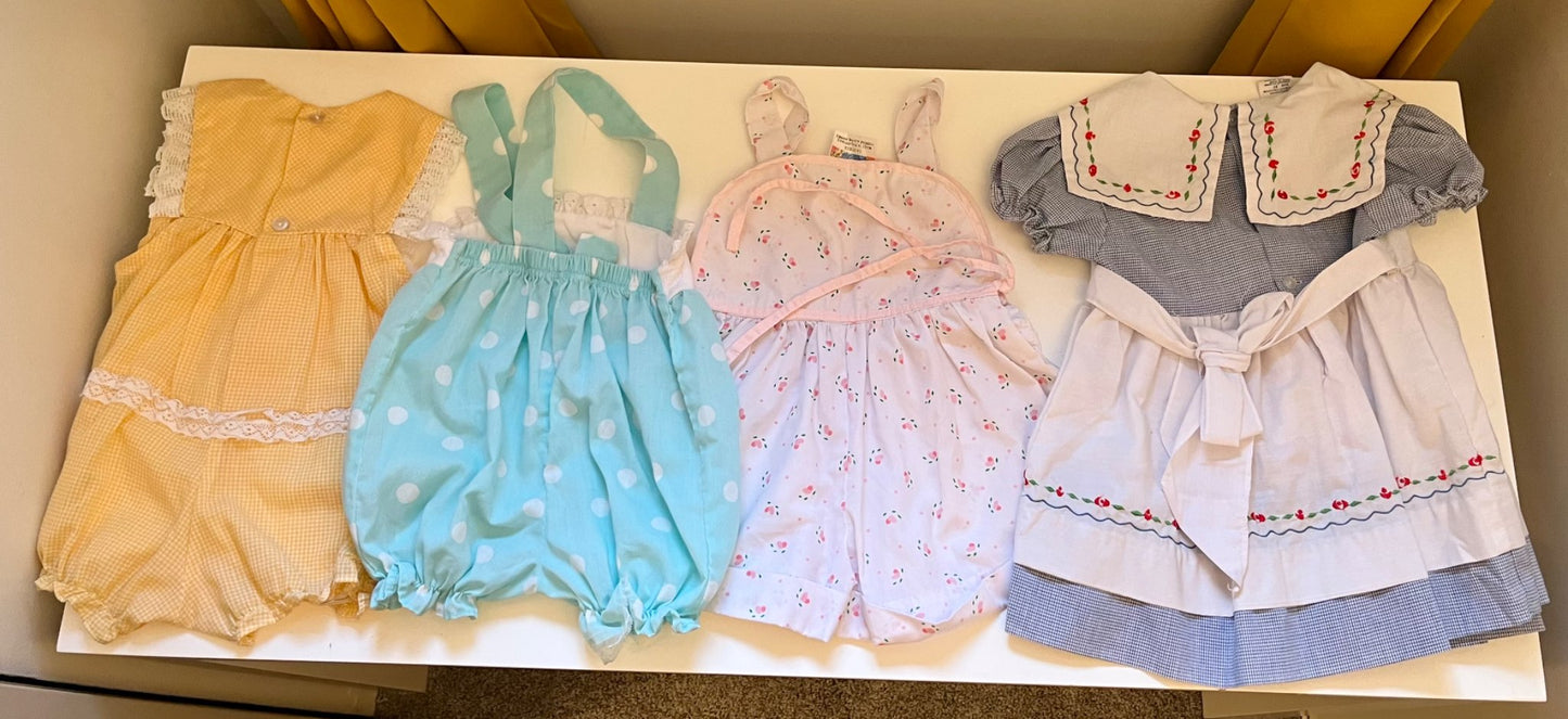Vintage rompers (12m) and dress (3T) bundle, Kids 12 Month (9-12M)
