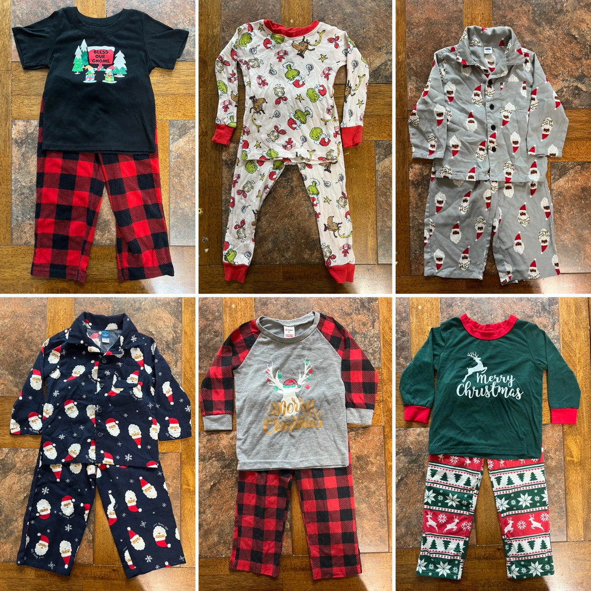 Bundle: 6 Christmas PJ sets, Kids 2T