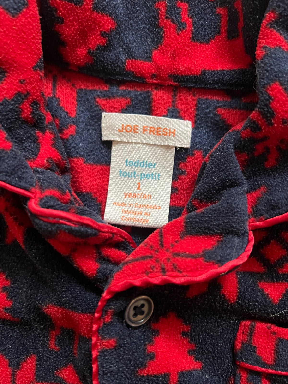 Joe Fresh flannel Christmas PJ set, Kids 18 Month (12-18M)