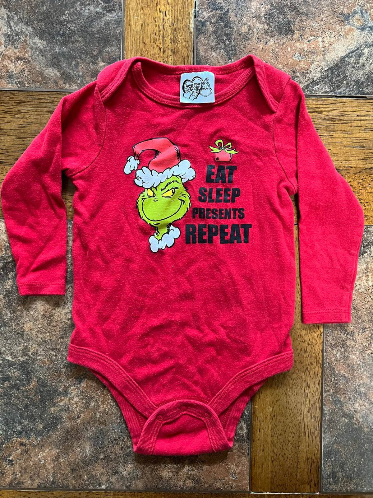 Grinch Christmas long sleeve bodysuit , Kids 24 Month (18-24M)