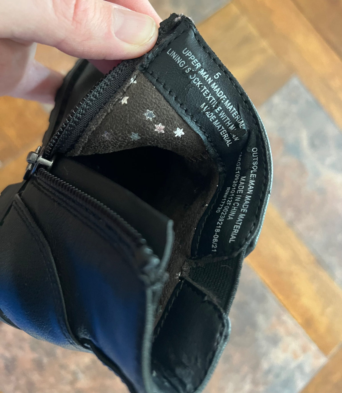 Cat and Jack black ankle boot , Shoes 5 (Walkers:12-24 mth)