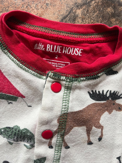 Little Blue House camping theme pyjamas , Kids 2T