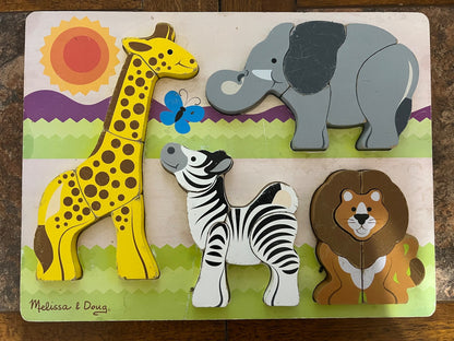 Melissa and Doug Wooden animal puzzles