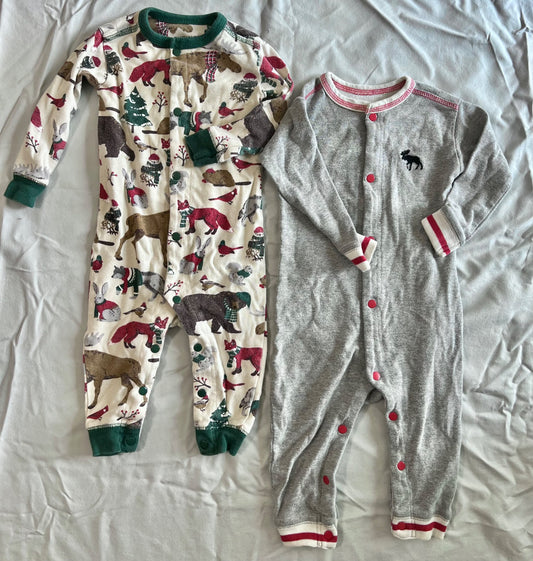 Little Blue House Christmas onesie pyjamas bundle, Kids 12 Month (9-12M)