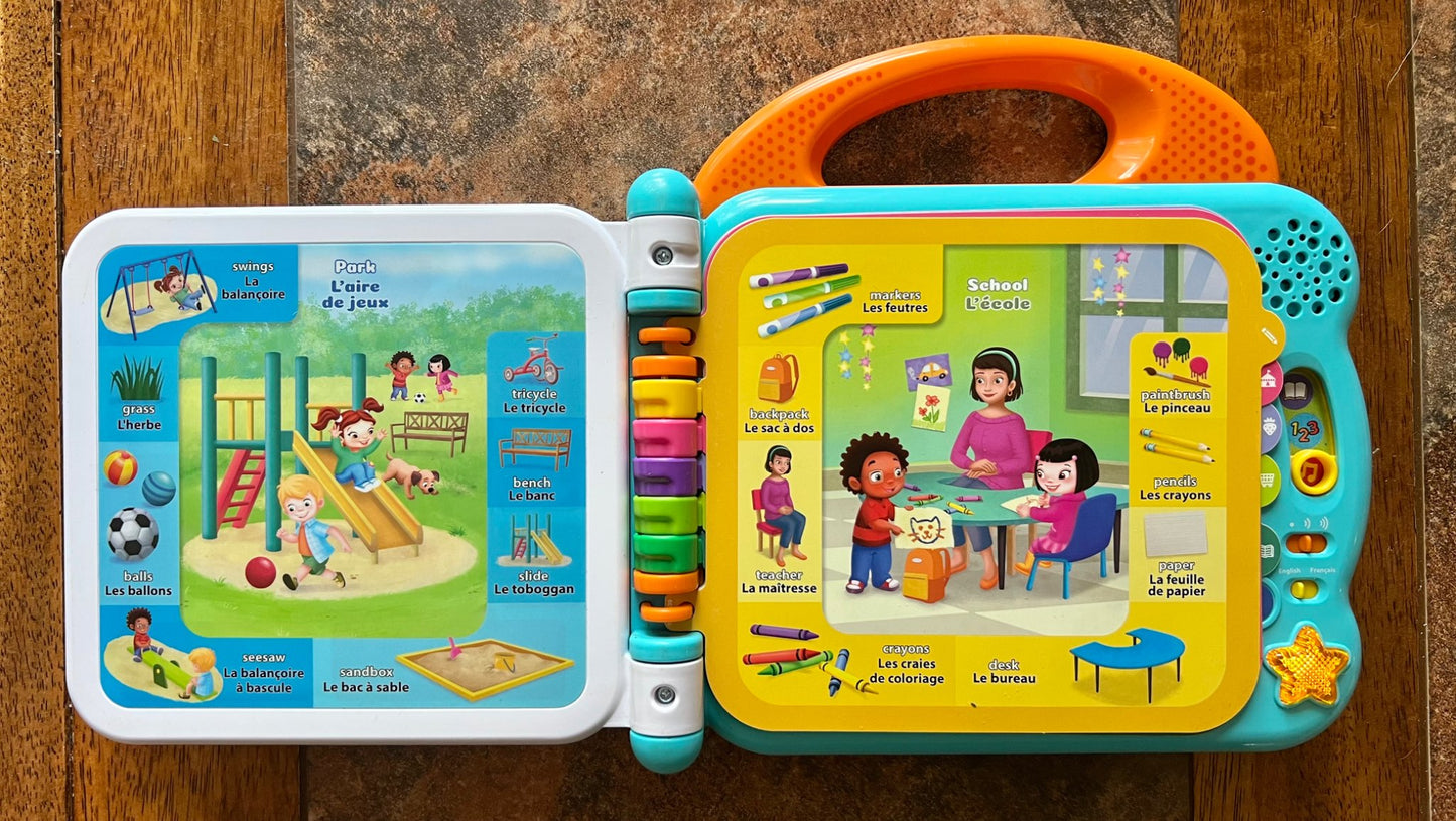 Leap Frog 100 Words About Places I Go bilingual book